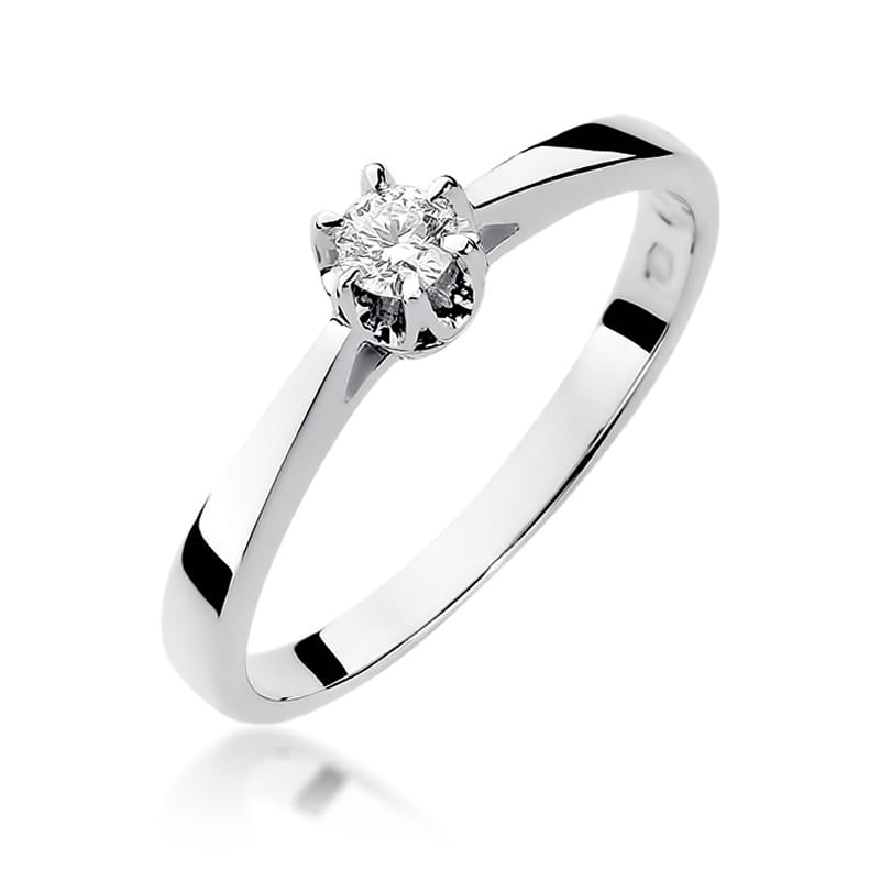Inel Aur 9K cu Diamant Natural 0.12 ct