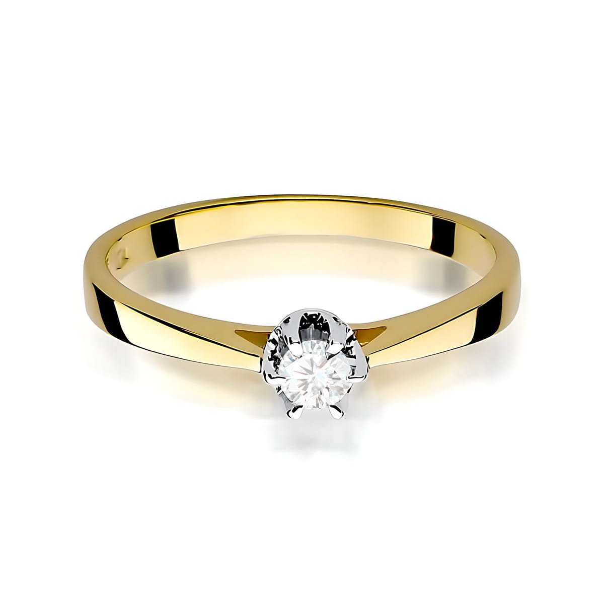 Inel Aur 9K cu Diamant Natural 0.12 ct