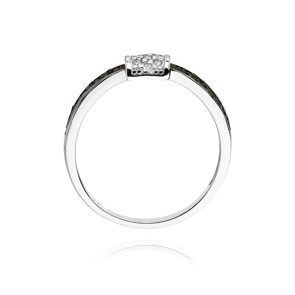 Inel Aur 9K cu Diamante Naturale Albe si Negre 0.19 ct