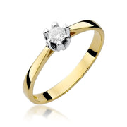 Inel Aur 9K cu Diamant Natural 0.12 ct