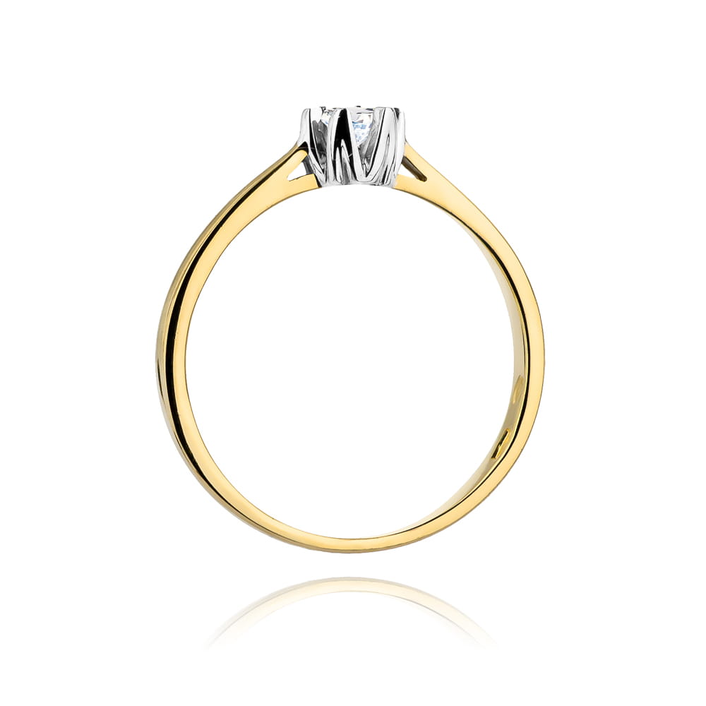 Inel Aur 9K cu Diamant Natural 0.12 ct