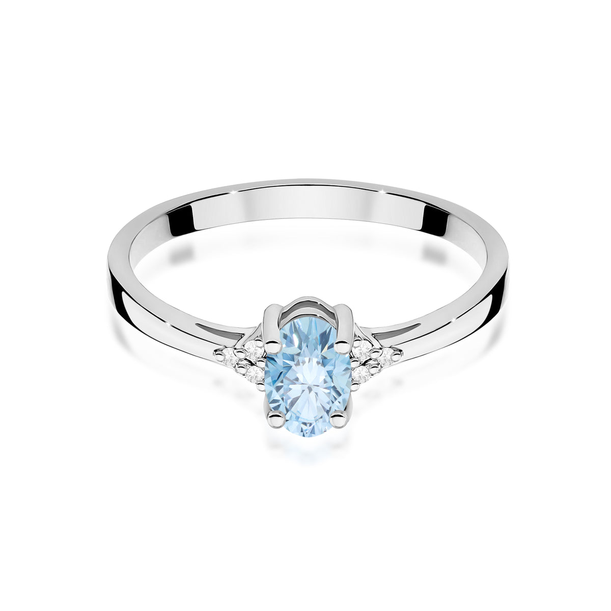 Inel Aur 14K cu Diamante Albastru de Laborator 0.65 ct