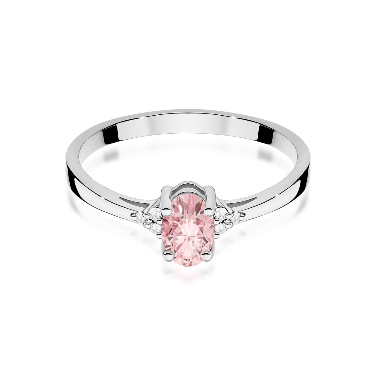 Inel Aur 14K cu Diamante Roz de Laborator 0.65 ct