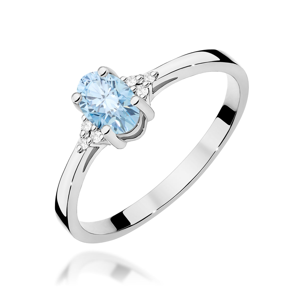 Inel Aur 9K cu Diamante Albastru de Laborator 0.65 ct