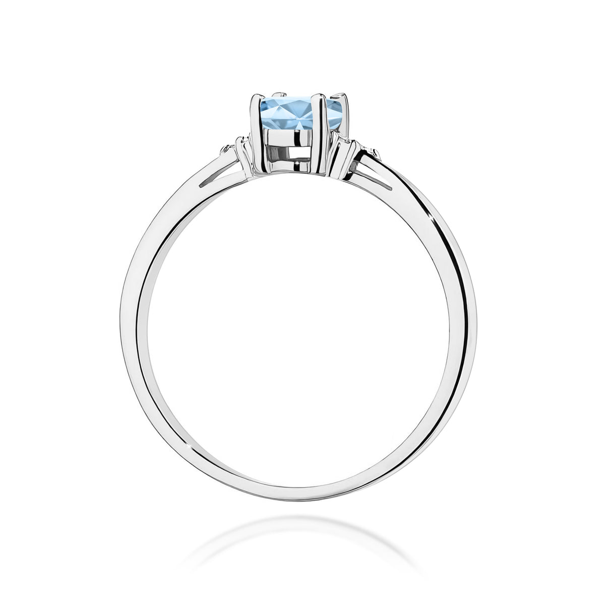 Inel Aur 9K cu Diamante Albastru de Laborator 0.65 ct