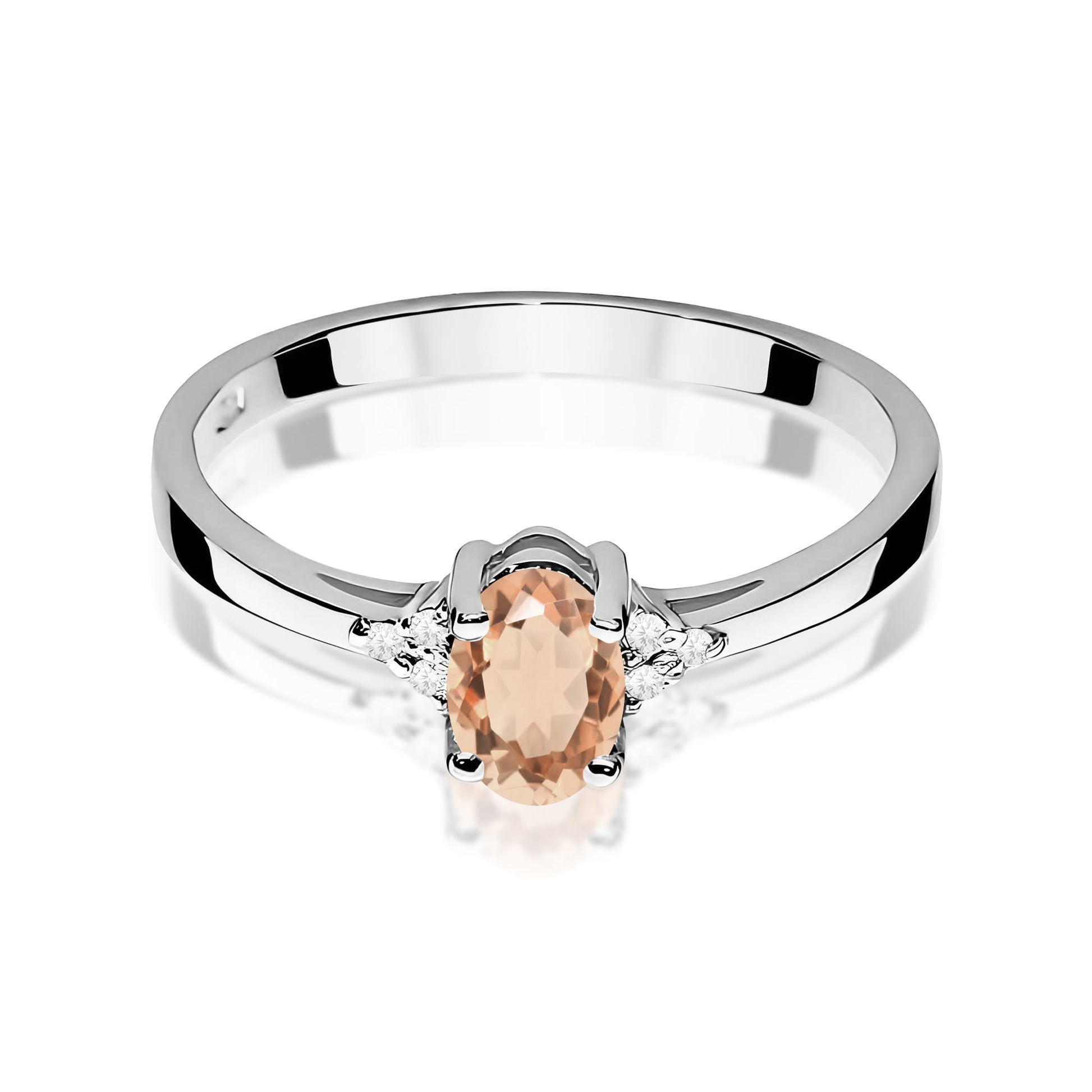 Inel Aur 9K cu Morganit 0.40 ct si Diamante Naturale 0.05 ct