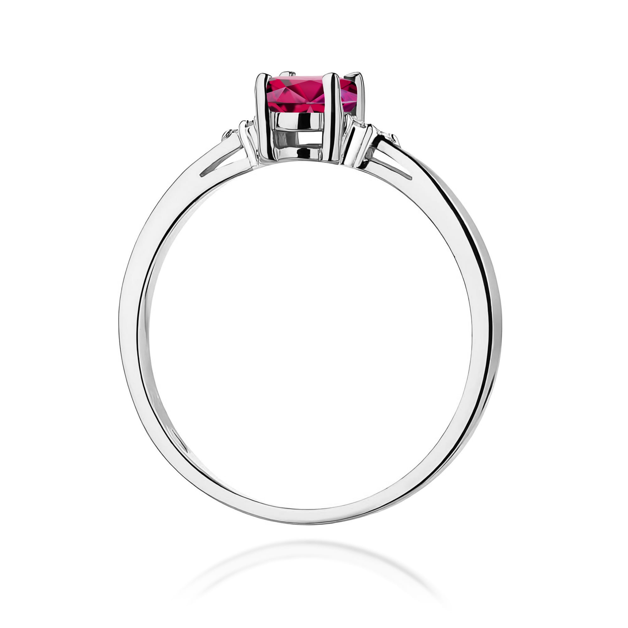 Inel Aur 9K cu Rhodolite 0.50 ct si Diamante Naturale 0.05 ct