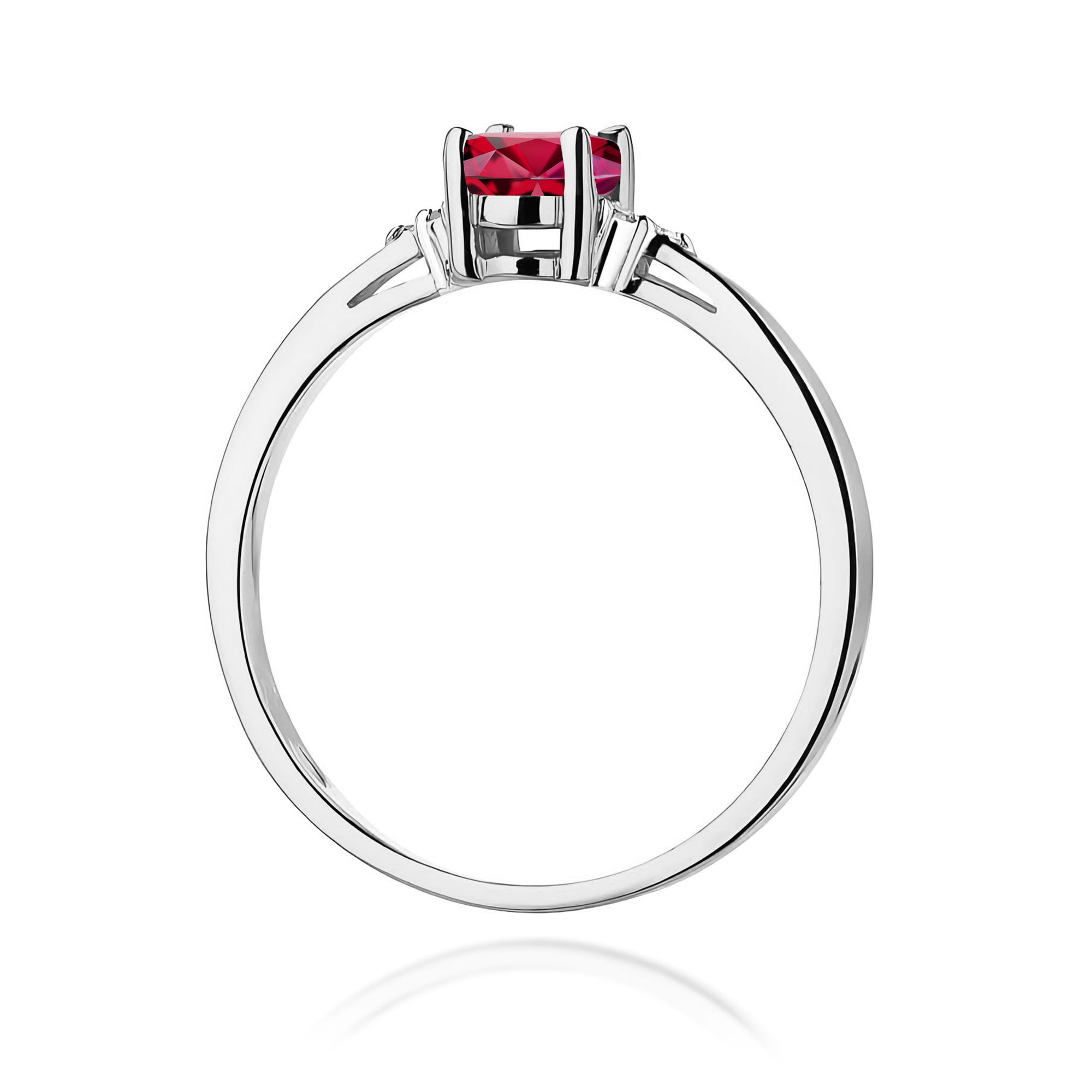 Inel Aur 9K cu Rubin 0.60 ct si Diamante Naturale 0.05 ct