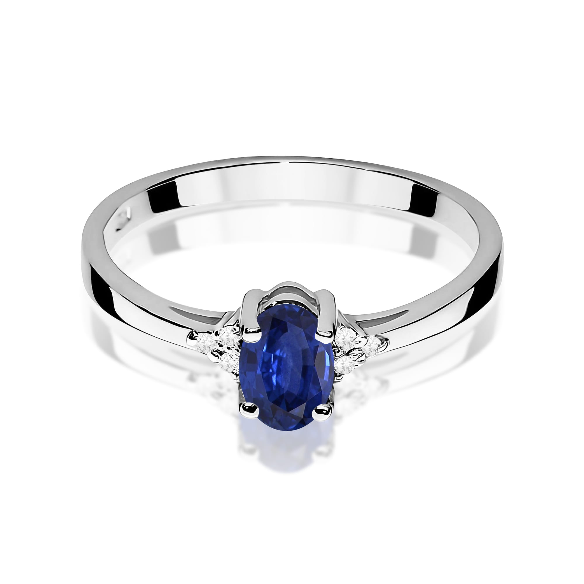 Inel Aur 9K cu Safir 0.70 ct si Diamante Naturale 0.05 ct