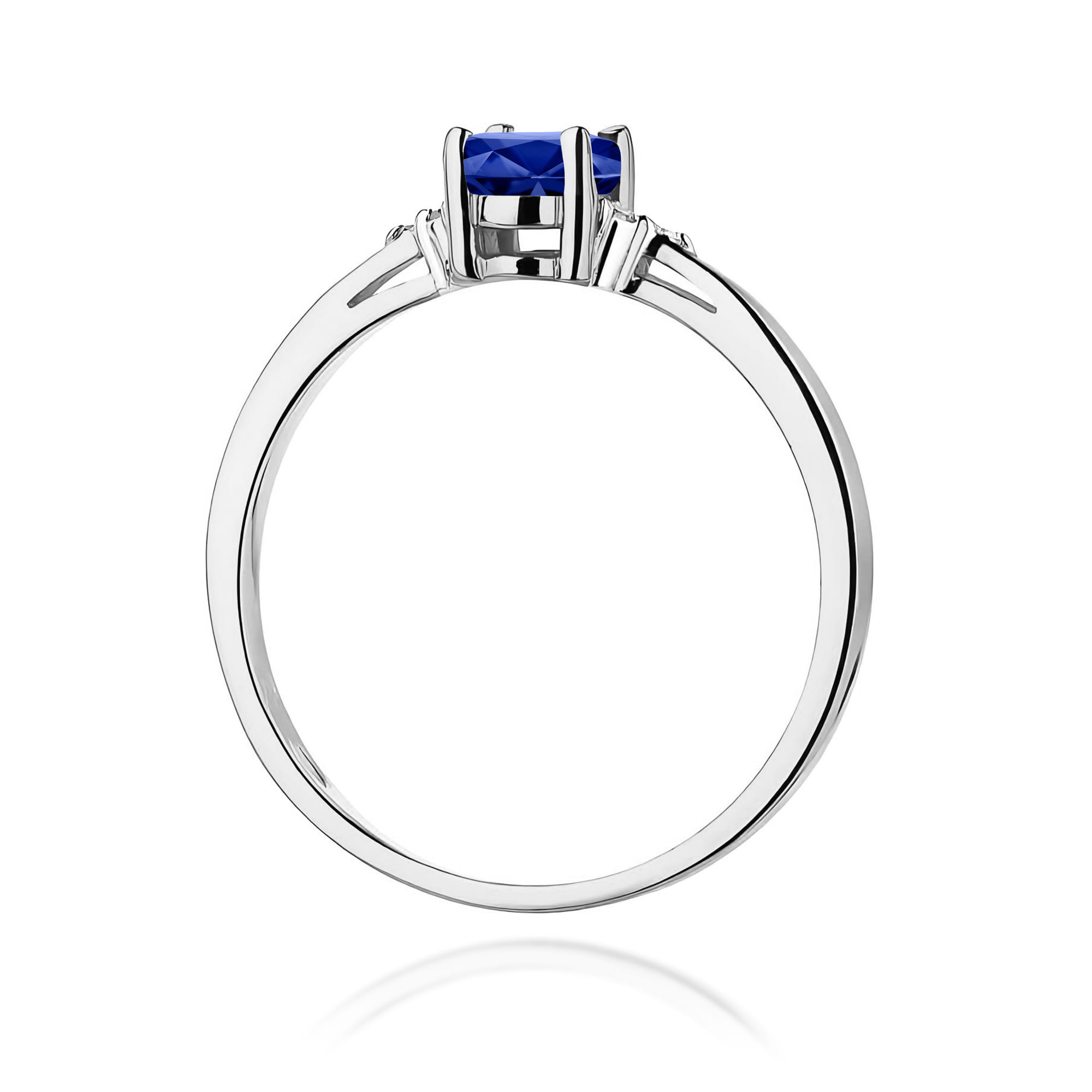 Inel Aur 9K cu Safir 0.70 ct si Diamante Naturale 0.05 ct