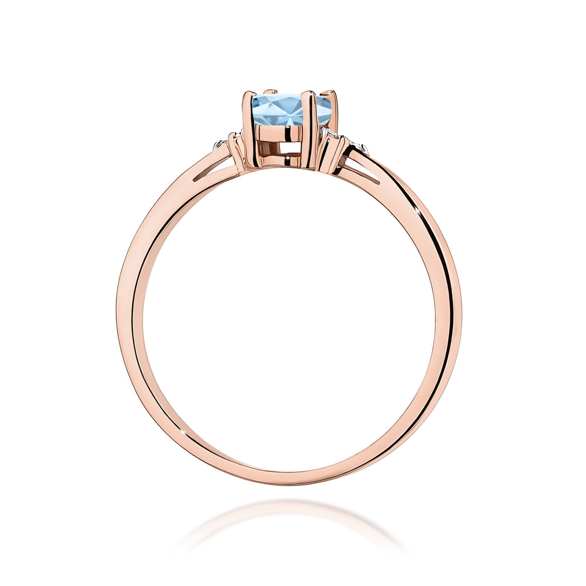 Inel Aur 14K cu Diamante Albastru de Laborator 0.65 ct