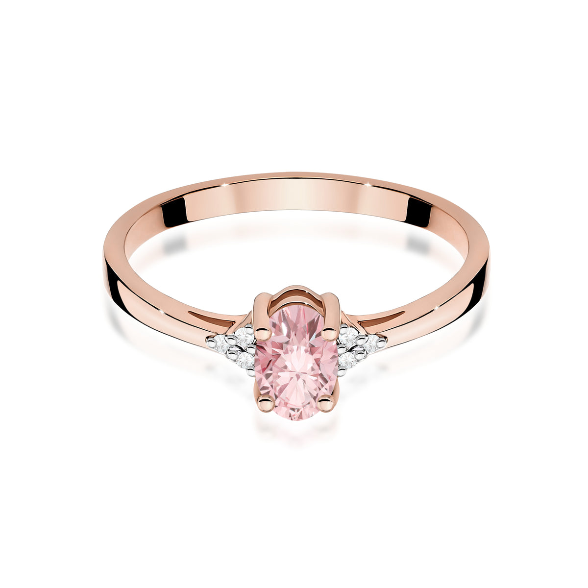 Inel Aur 14K cu Diamante Roz de Laborator 0.65 ct