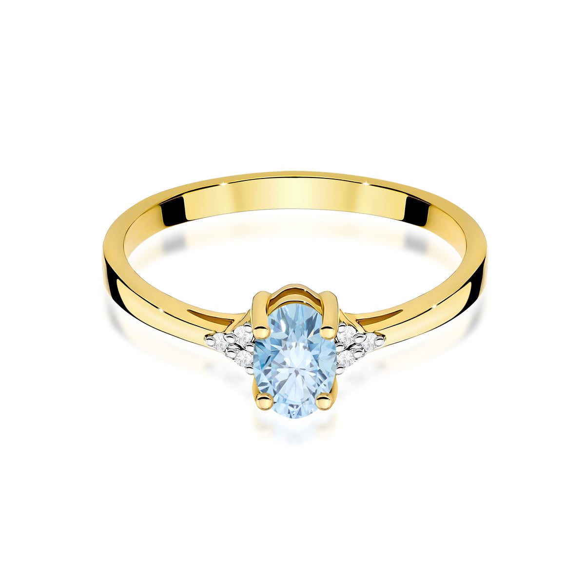 Inel Aur 14K cu Diamante Albastru de Laborator 0.65 ct