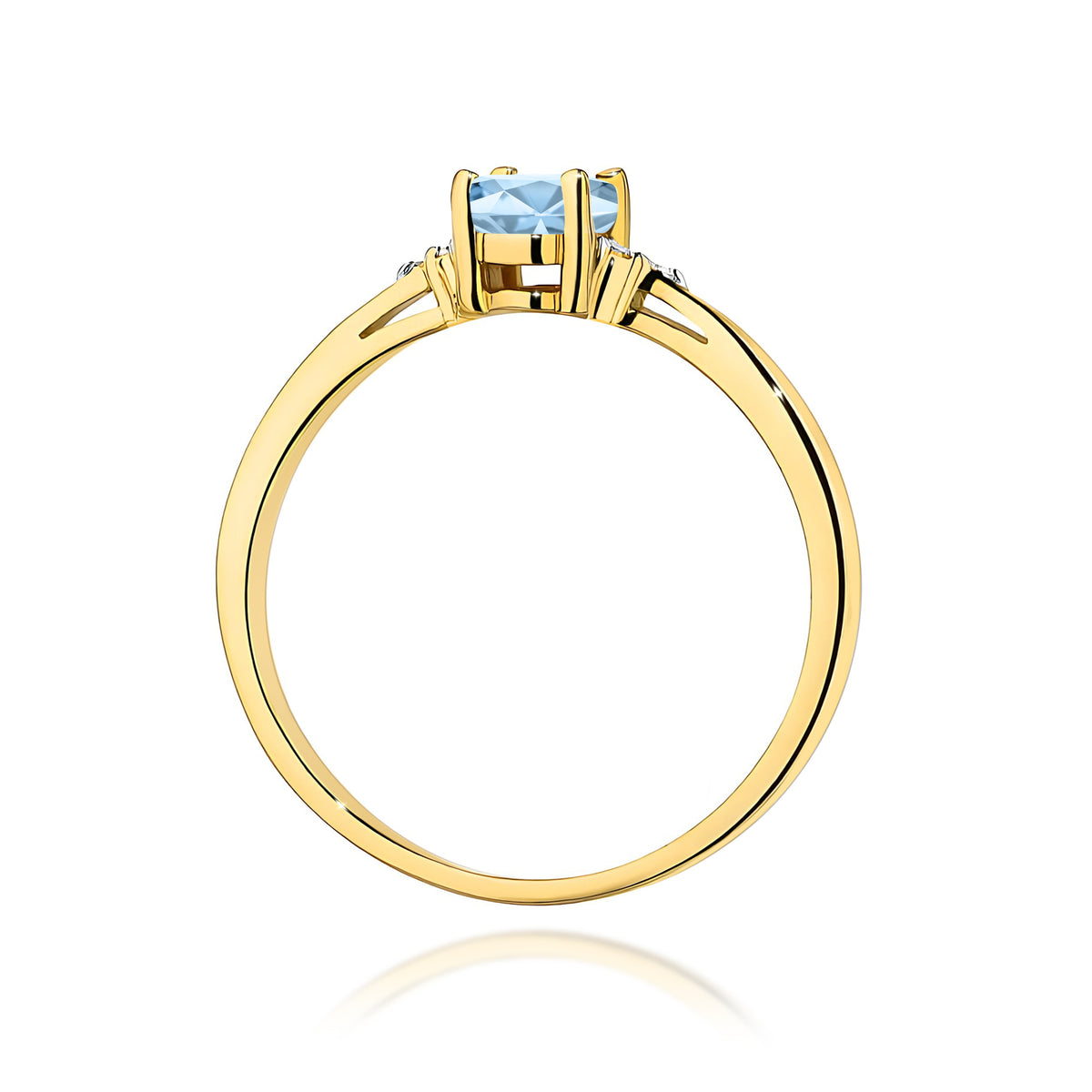 Inel Aur 14K cu Diamante Albastru de Laborator 0.65 ct