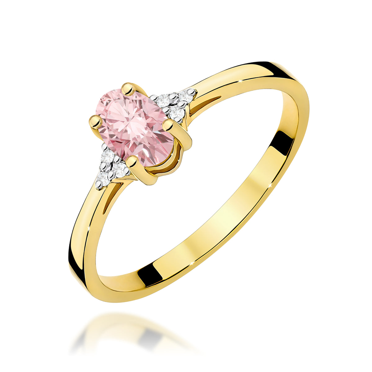 Inel Aur 14K cu Diamante Roz de Laborator 0.65 ct