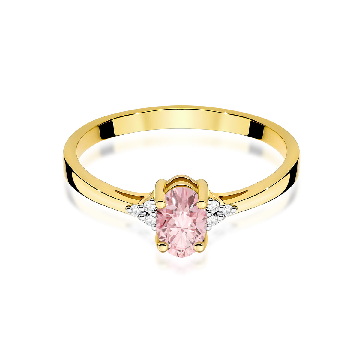 Inel Aur 14K cu Diamante Roz de Laborator 0.65 ct