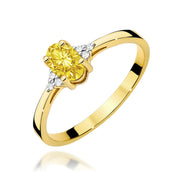 Inel Aur 9K cu Diamante Galben de Laborator 0.65 ct