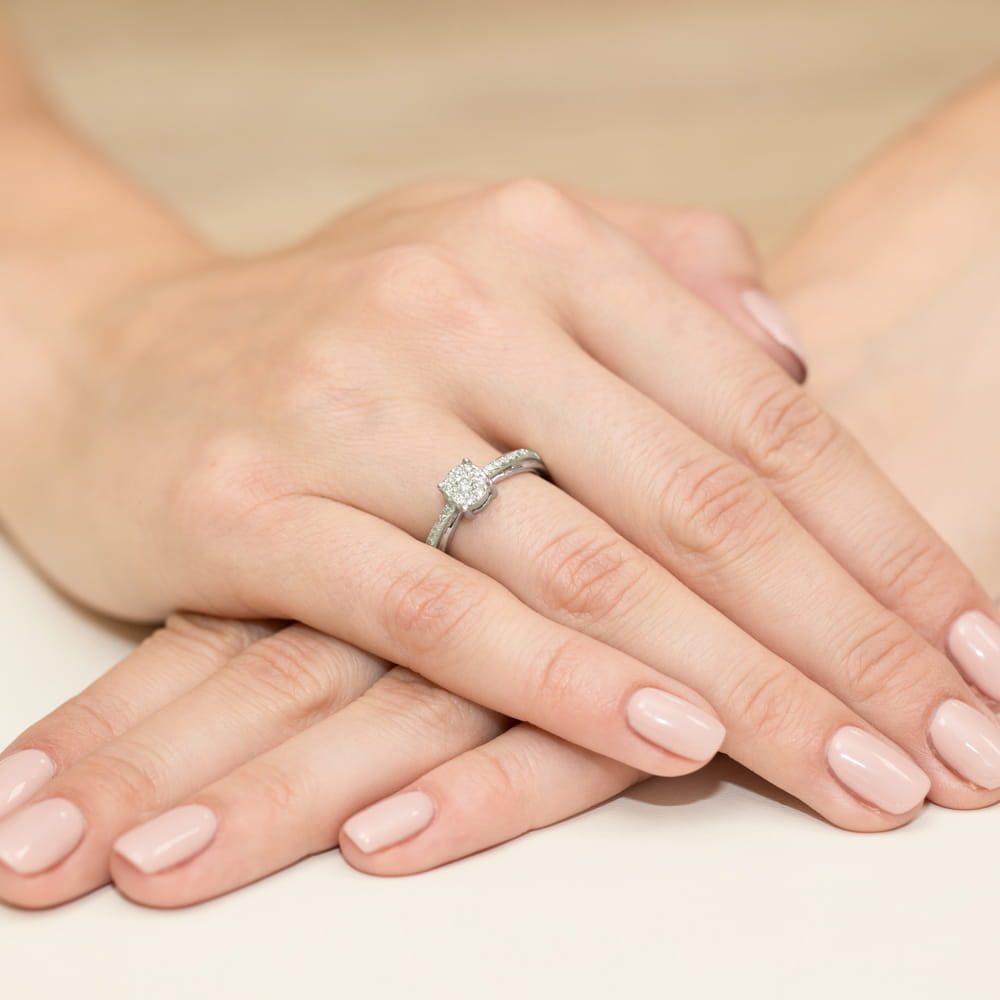 Inel Aur 9K cu Diamante Naturale 0.26 ct