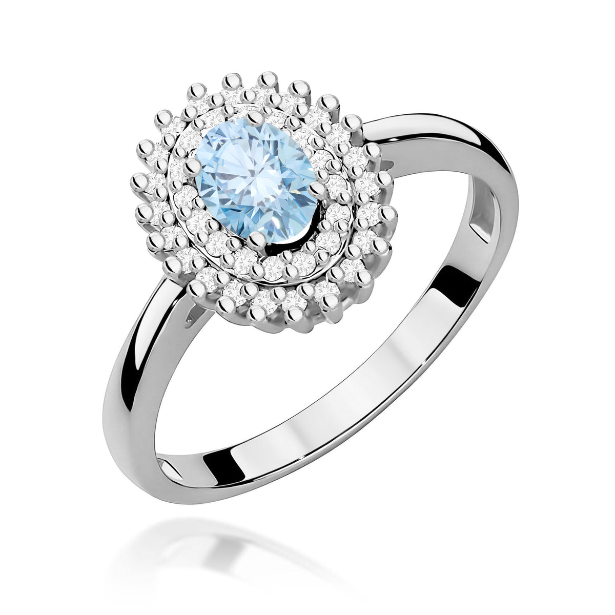 Inel Aur 14K cu Diamante Albastru de Laborator 0.70 ct