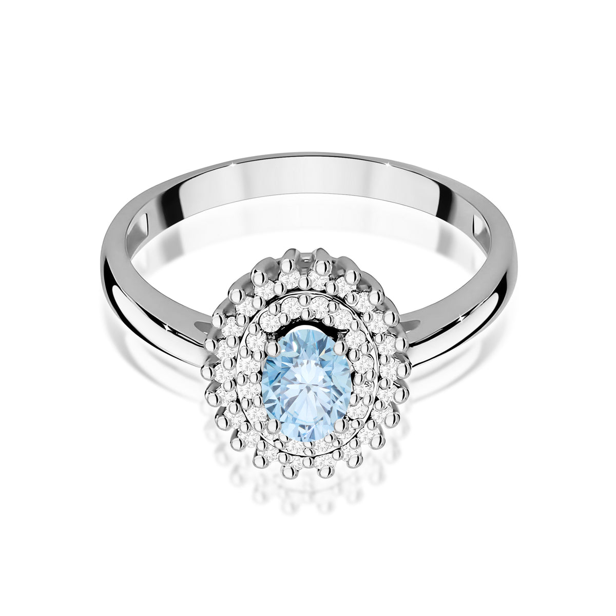Inel Aur 14K cu Diamante Albastru de Laborator 0.70 ct