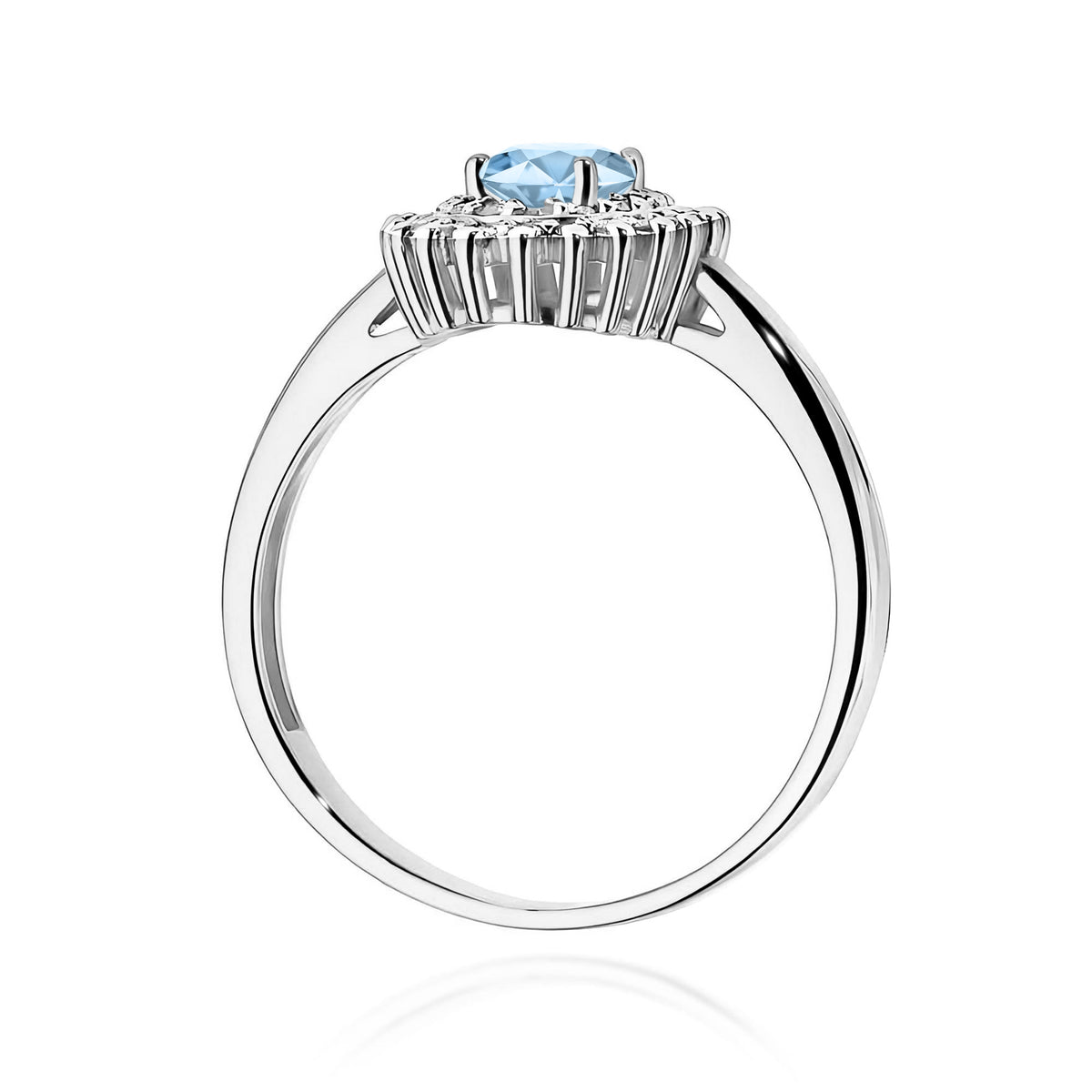 Inel Aur 14K cu Diamante Albastru de Laborator 0.70 ct
