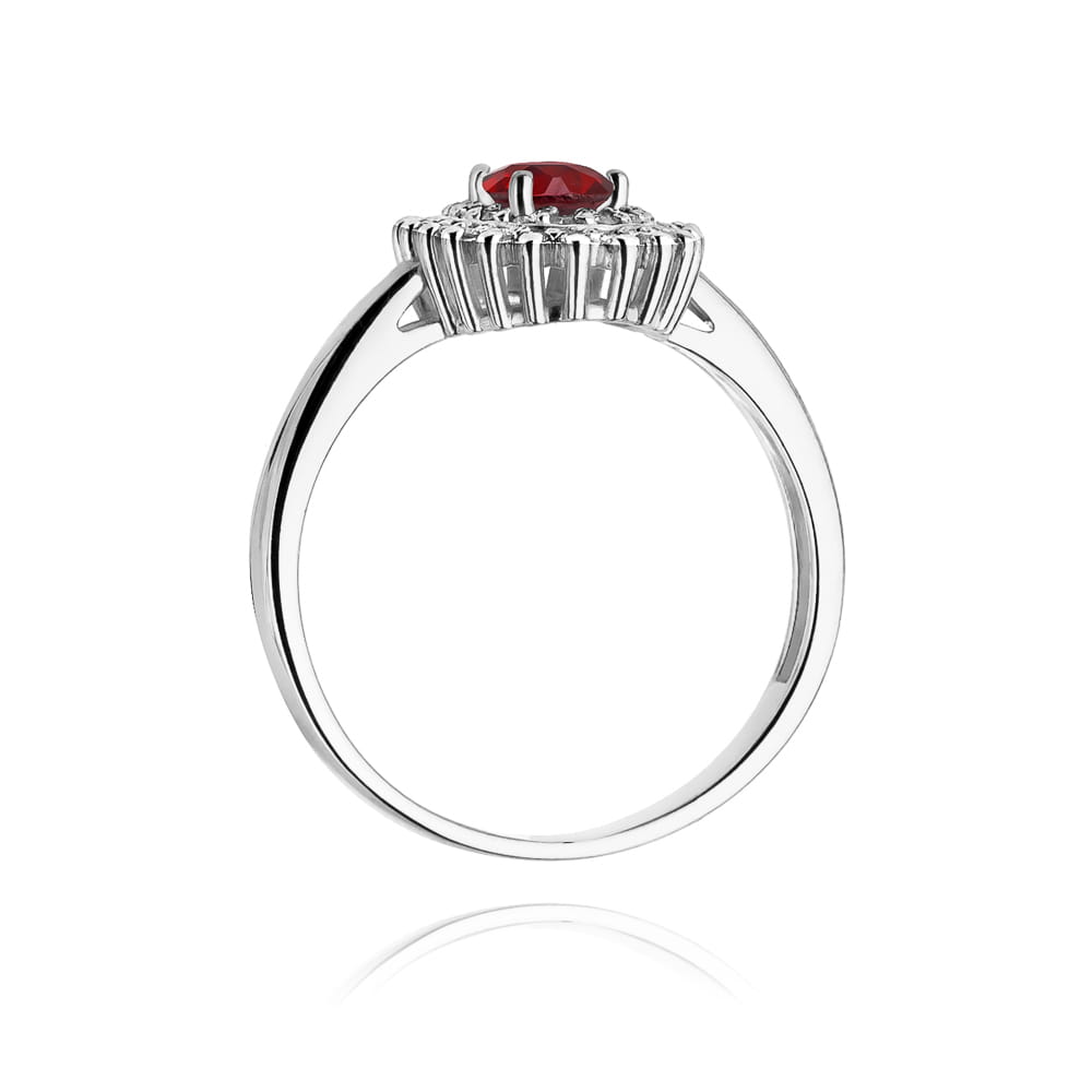 Inel Aur 9K cu Rubin 0.60 ct si Diamante Naturale 0.20 ct