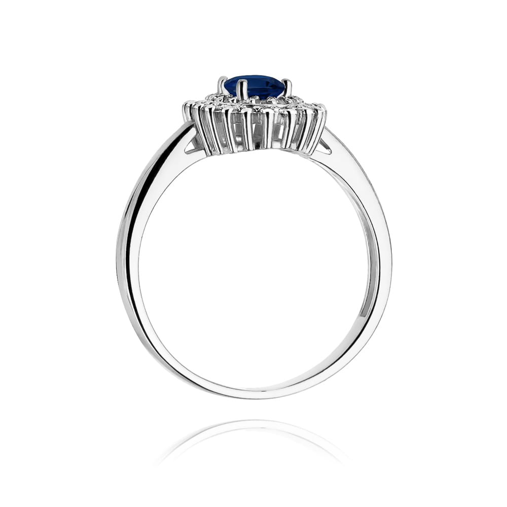 Inel Aur 9K cu Safir 0.70 ct si Diamante Naturale 0.20 ct