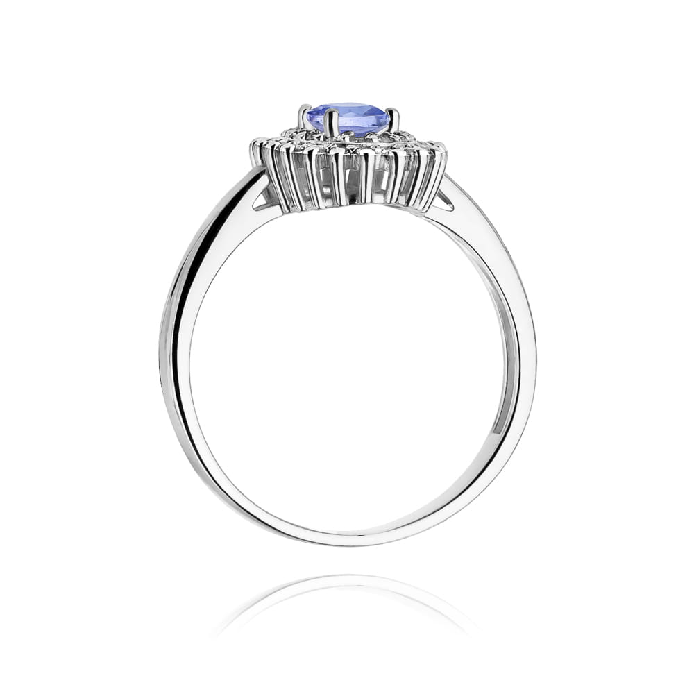 Inel Aur 9K cu Tanzanit 0.40 ct si Diamante Naturale 0.20 ct