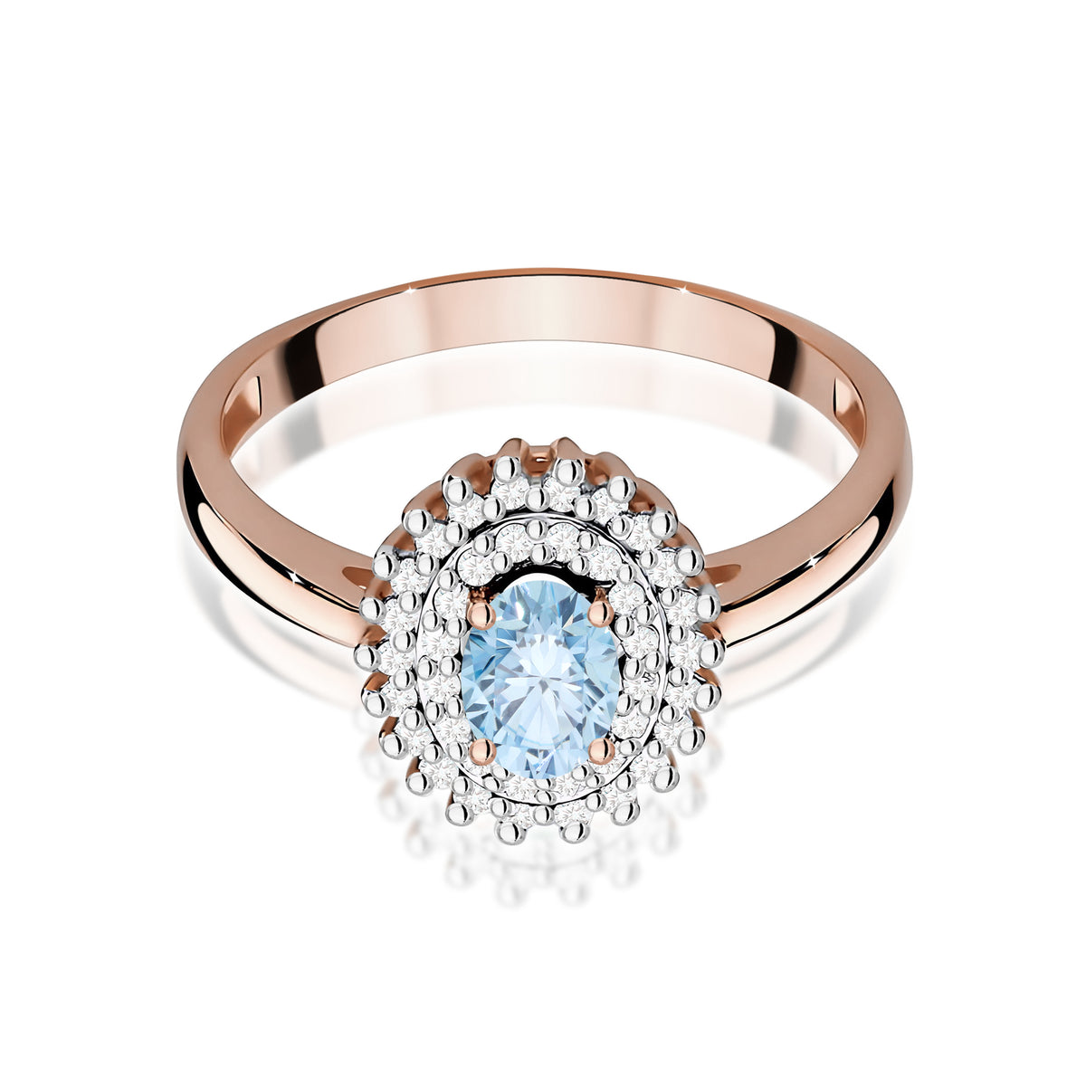 Inel Aur 14K cu Diamante Albastru de Laborator 0.70 ct