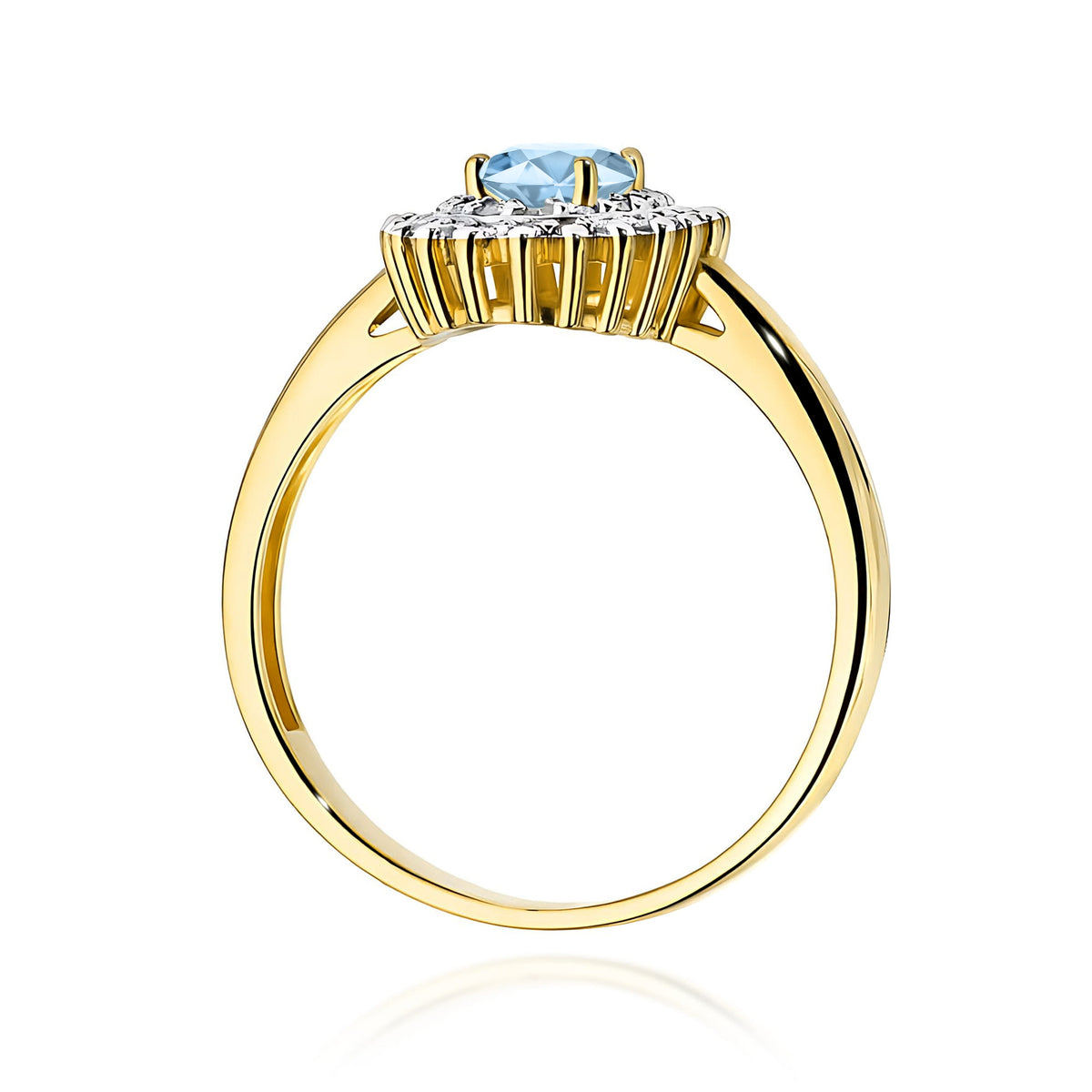 Inel Aur 14K cu Diamante Albastru de Laborator 0.70 ct