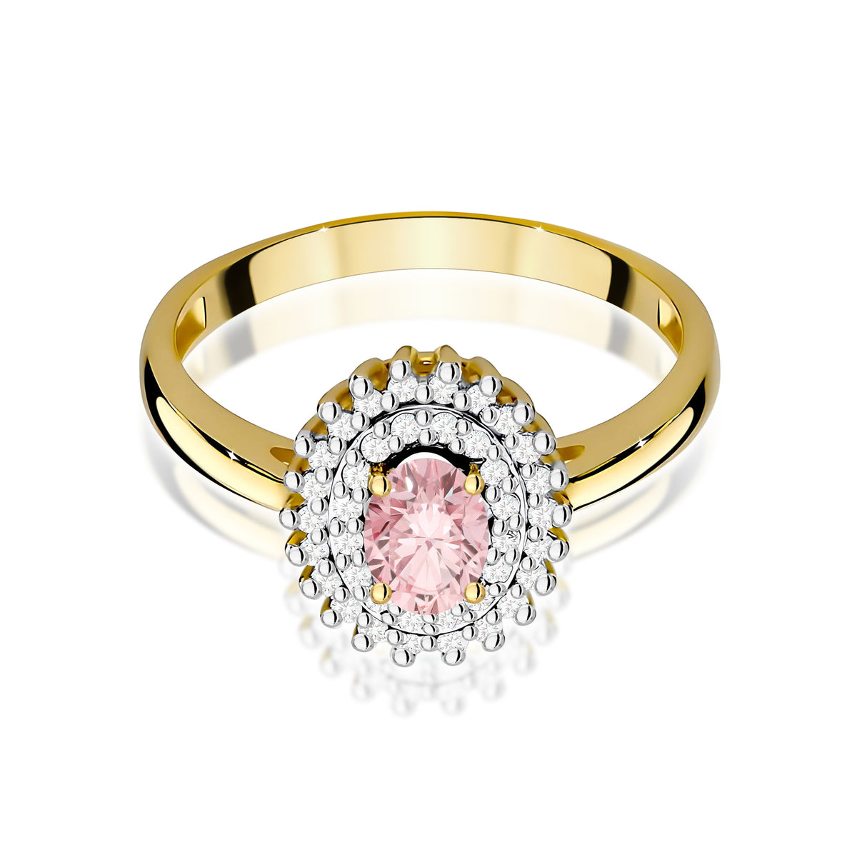 Inel Aur 9K cu Diamante Roz de Laborator 0.70 ct