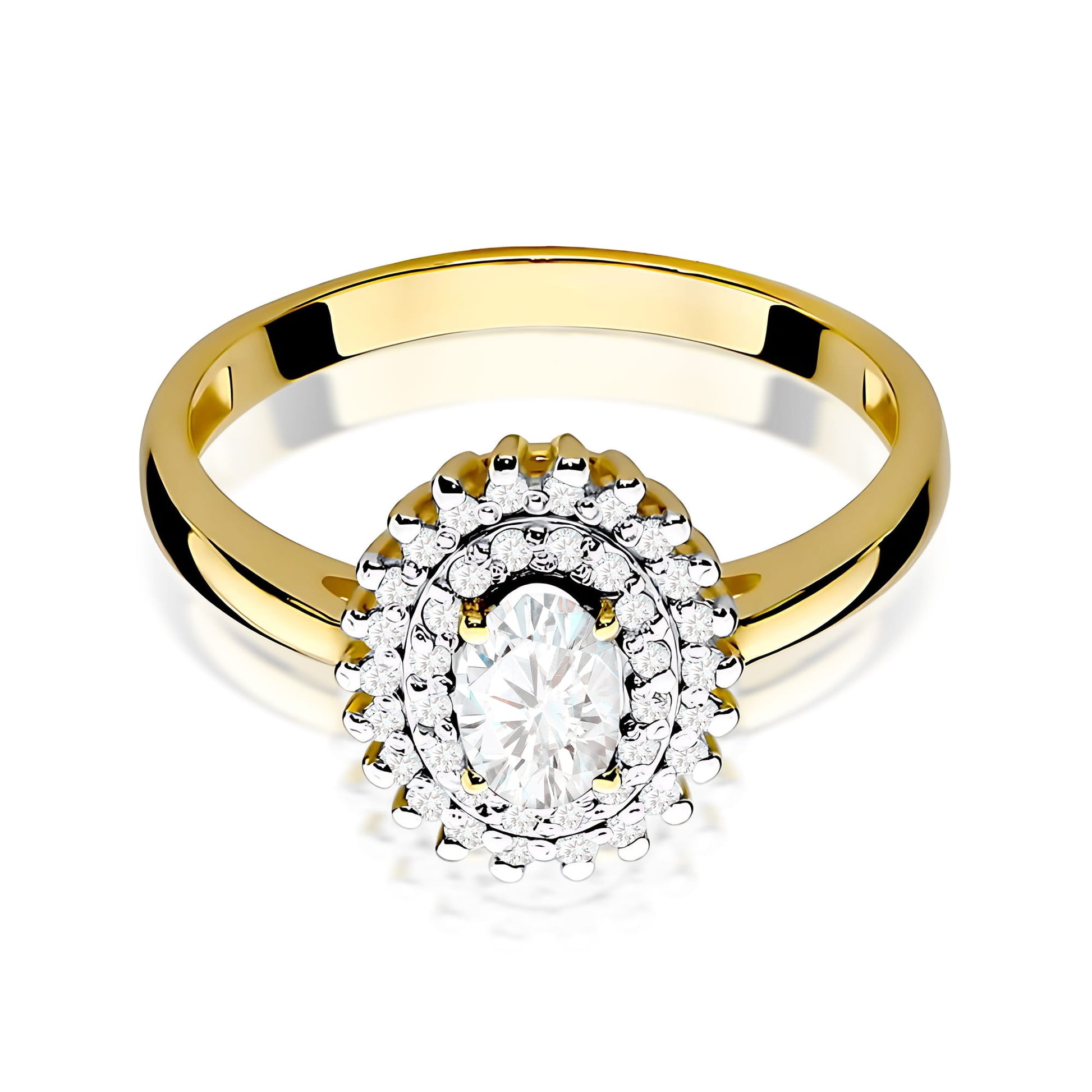 Inel Aur 9K cu Diamante de Laborator 0.59 ct