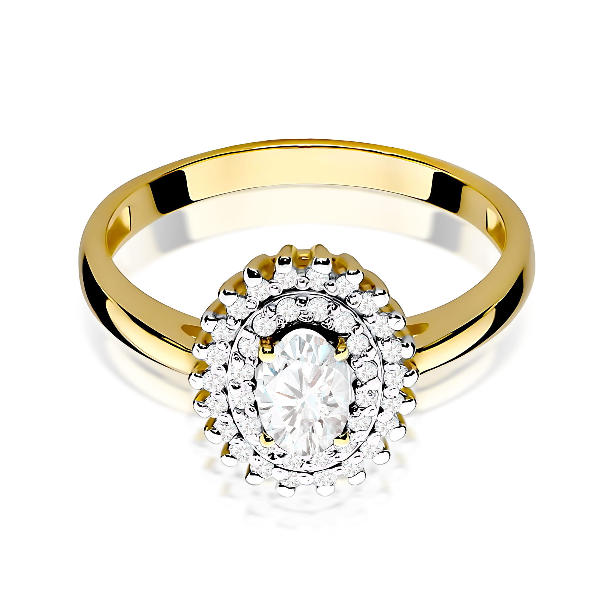 Inel Aur 9K cu Diamante de Laborator 0.59 ct