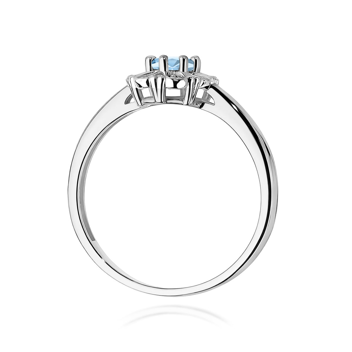 Inel Aur 14K cu Diamante Albastru de Laborator 0.57 ct