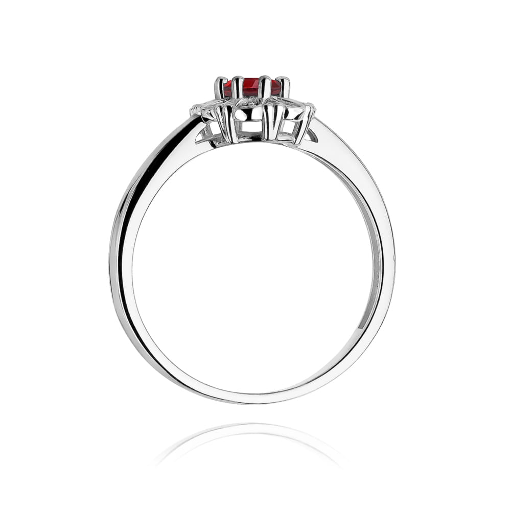 Inel Aur 9K cu Rubin 0.60 ct si Diamante Naturale 0.07 ct