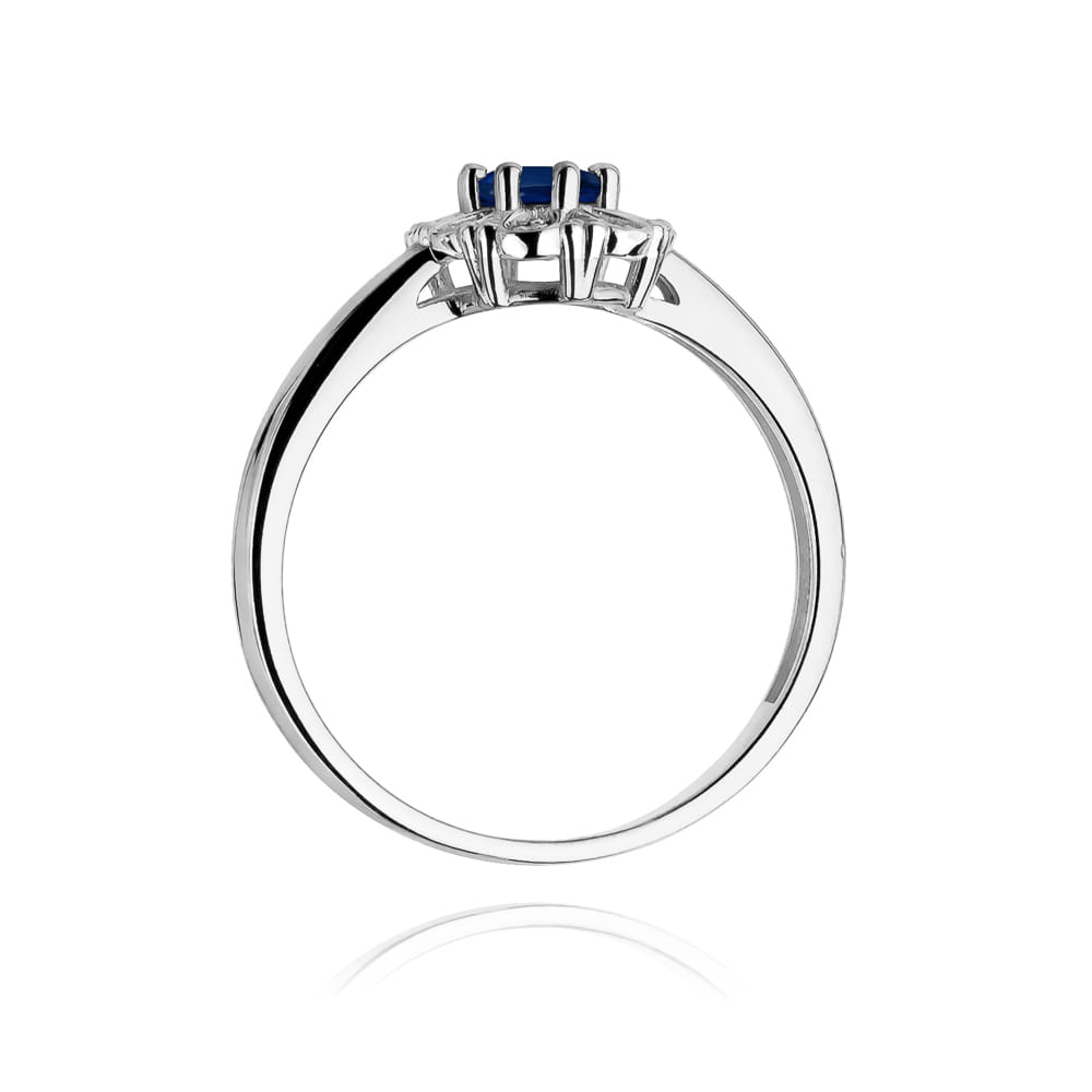 Inel Aur 9K cu Safir 0.70 ct si Diamante Naturale 0.07 ct