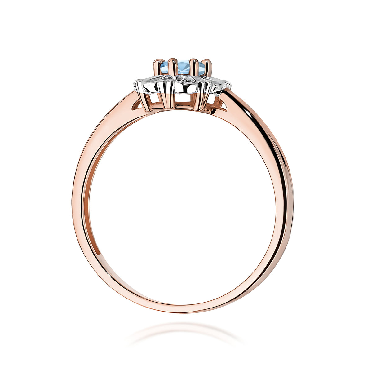 Inel Aur 14K cu Diamante Albastru de Laborator 0.57 ct