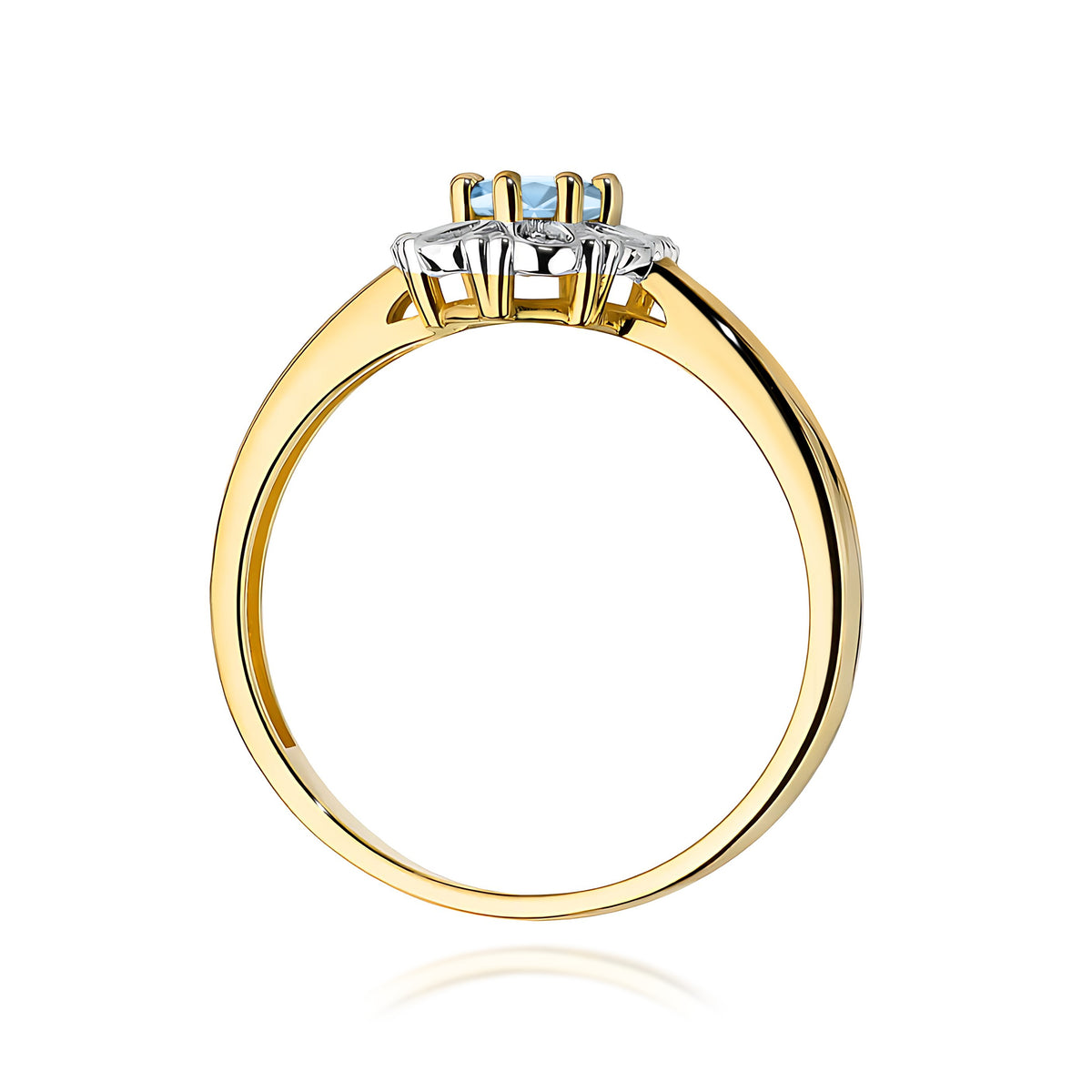 Inel Aur 14K cu Diamante Albastru de Laborator 0.57 ct