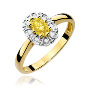 Inel Aur 14K cu Diamante Galben de Laborator 0.57 ct