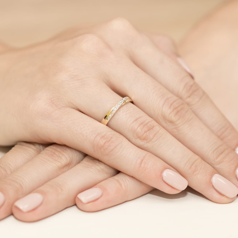 Inel Aur 9K cu Diamante Naturale 0.07 ct