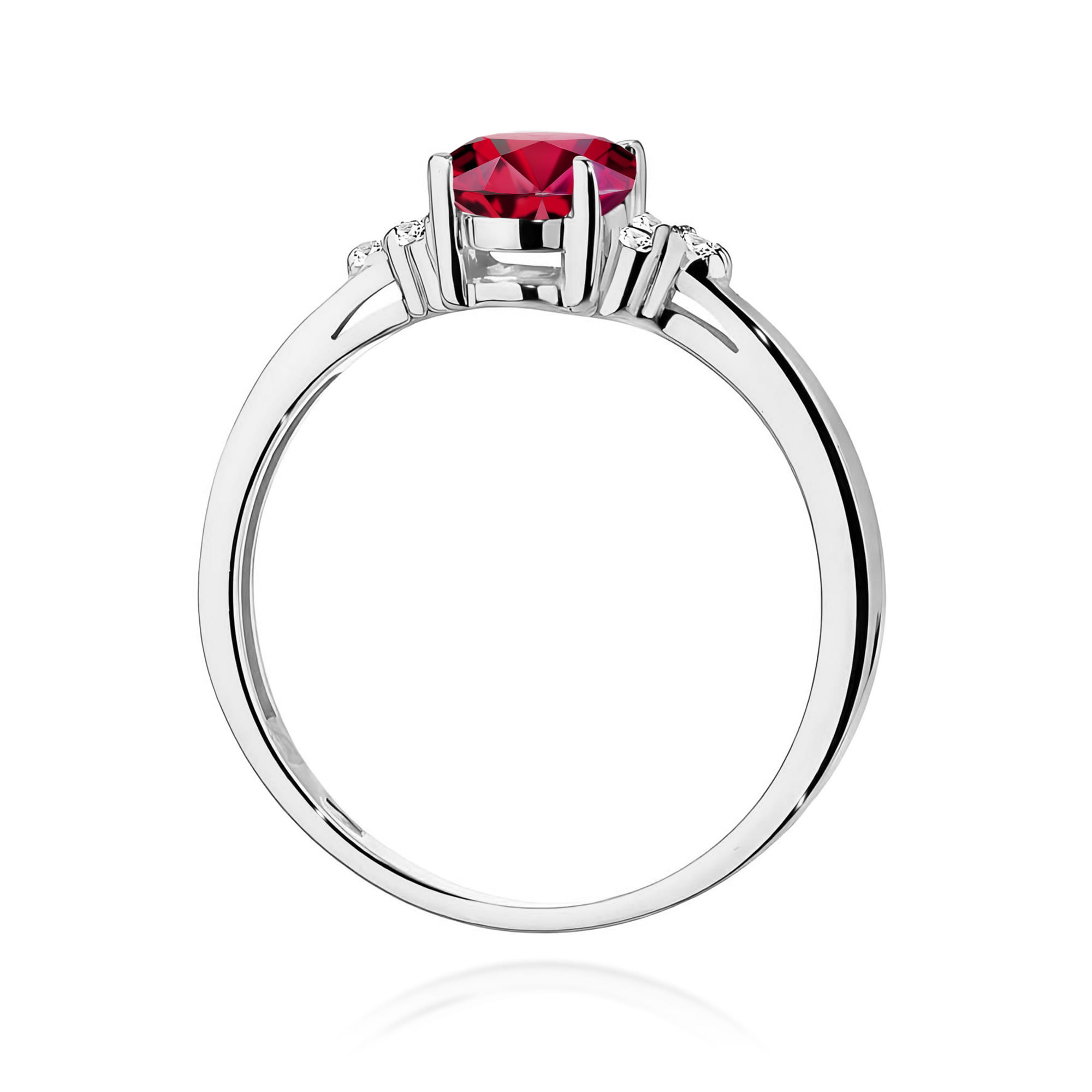 Inel Aur 9K cu Rubin 1.00 ct si Diamante Naturale 0.05 ct