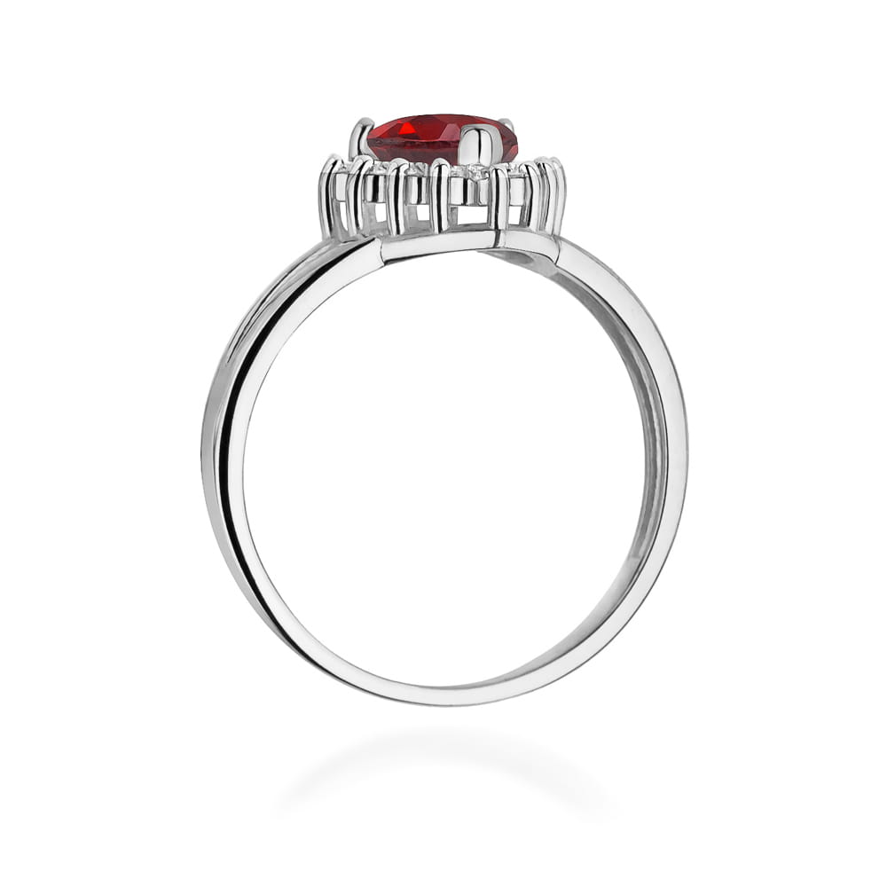Inel Aur 9K cu Rubin 1.10 ct si Diamante Naturale 0.12 ct