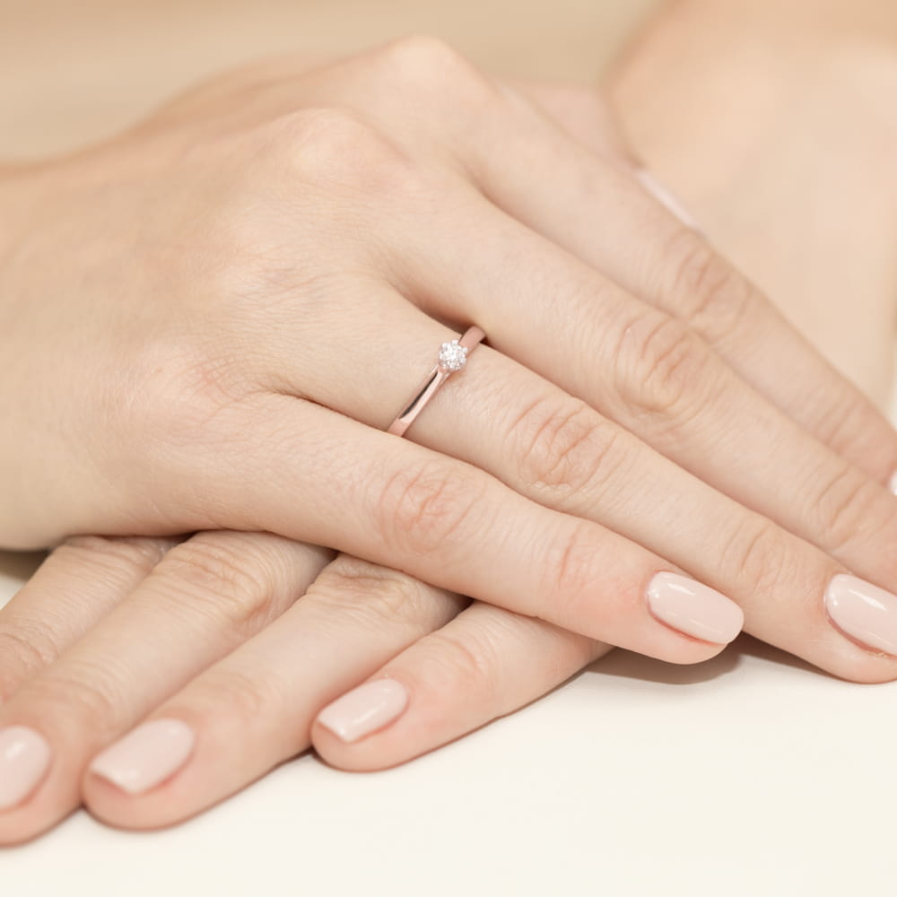 Inel Aur 14K W0311 Diamant Cultivat 0.10ct