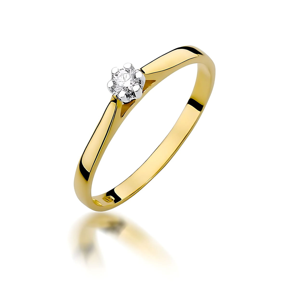 Inel Aur 14K W0311 Diamant Cultivat 0.10ct