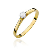 Inel Aur 9K cu Diamant Natural 0.09 ct