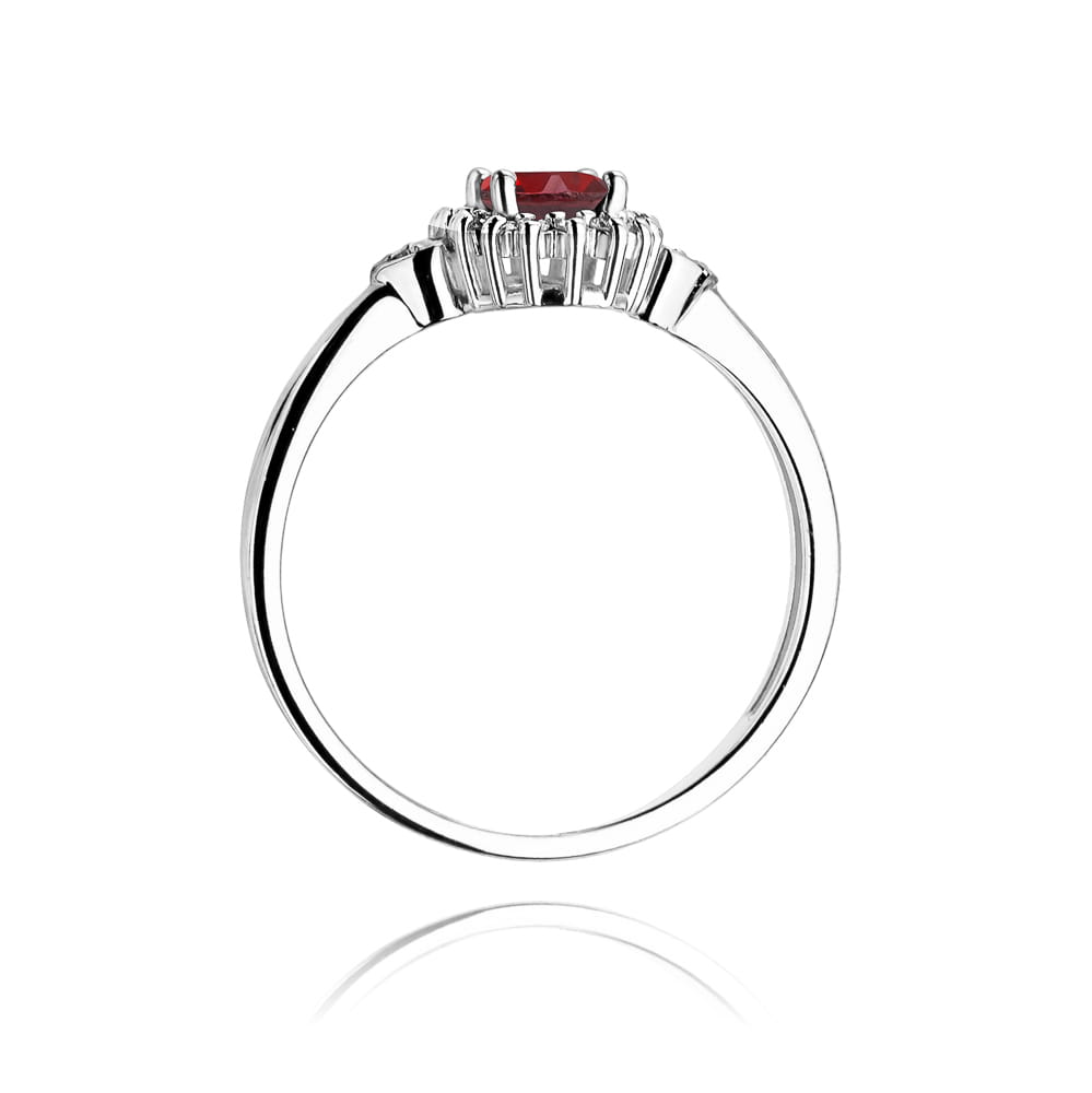 Inel Aur 9K cu Rubin 0.60 ct si Diamante Naturale 0.10 ct
