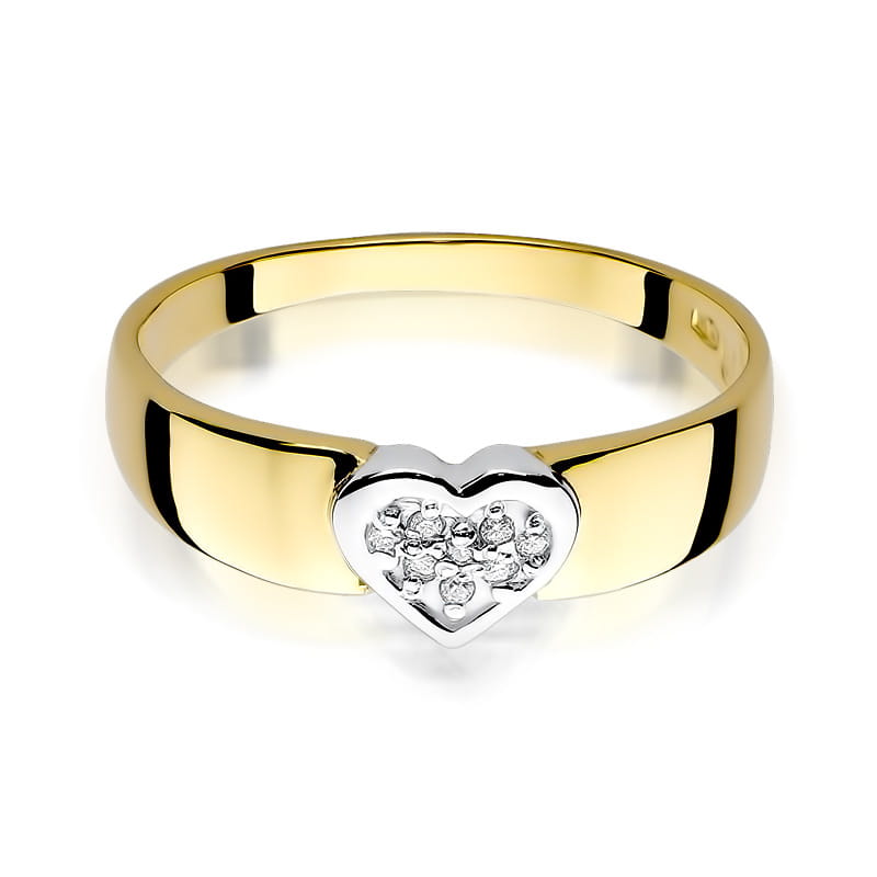 Inel Aur 9K cu Diamante Naturale 0.04 ct