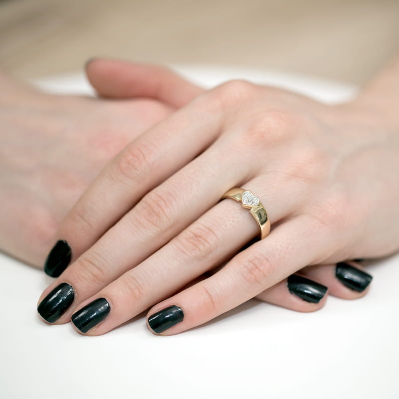 Inel Aur 9K cu Diamante Naturale 0.04 ct