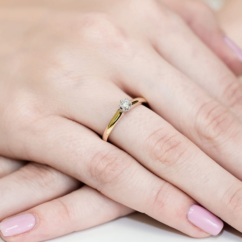 Inel Aur 9K cu Diamant Natural 0.20 ct