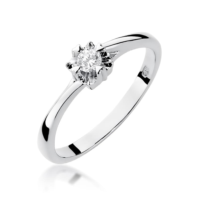 Inel Aur 9K cu Diamant Natural 0.10 ct